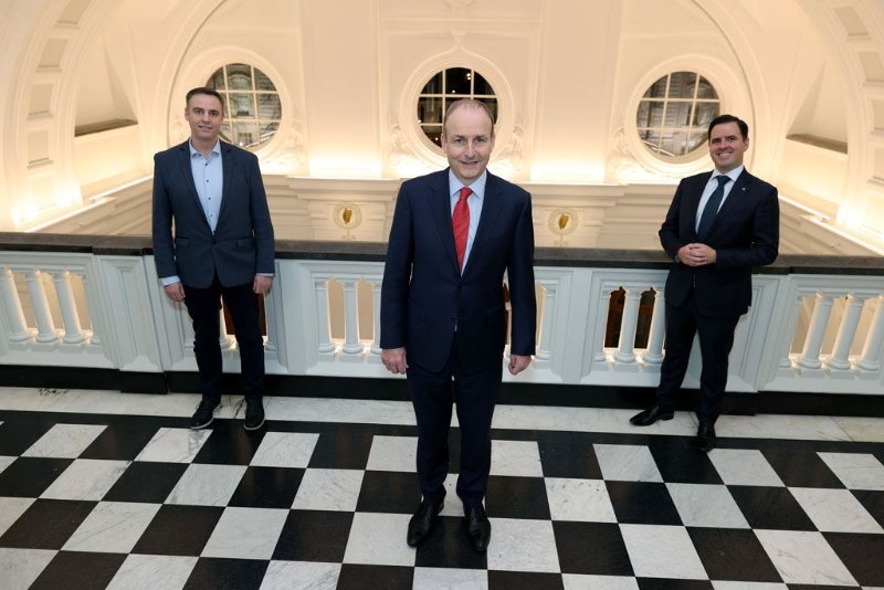 Cormac Keenan, Head of Trust & Safety at TikTok pictured with An Taoiseach and IDA CEO.